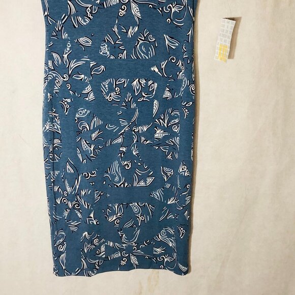 LuLaRoe Julia dress short sleeve blue white polyester blend xxs 38 READ new - Picture 7 of 12